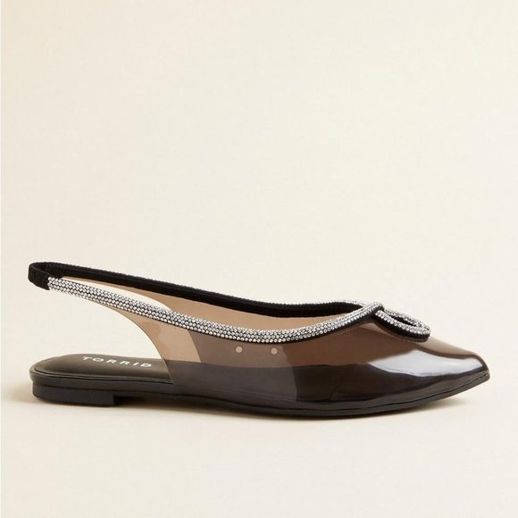 ❤️NWT VINTAGE TORRID SHOES - SLINGBACK RHINESTONE - PRINCESS FLAT WIDE WIDTH - Picture 11 of 15